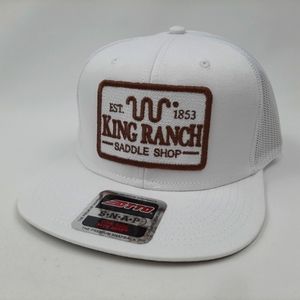 King Ranch Embroidered Patch Flat Bill Trucker Mesh Snapback Hat Cap